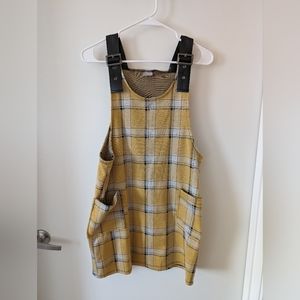 DONATING FRIDAY Plaid Overall Dress